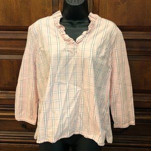 Pink ruffle top blouse